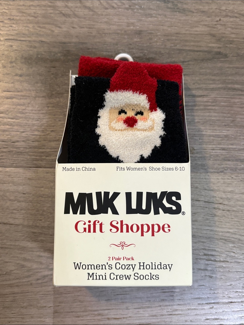 Muk Luks Black & Red Holiday Cozy Mini Crew Socks
